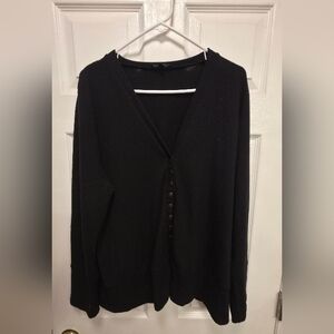 Women's Black Button-Up Sweater